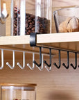 6 Hooks Storage Shelf Wardrobe Kitchen Bathroom Organizer