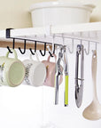 6 Hooks Storage Shelf Wardrobe Kitchen Bathroom Organizer