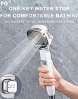 High Pressure Shower Head One-key Stop Water